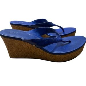 UGG Natassia Slip-on Wedge Sandals in Electric Blue Size 8 — PERFECT FOR WARMTH!